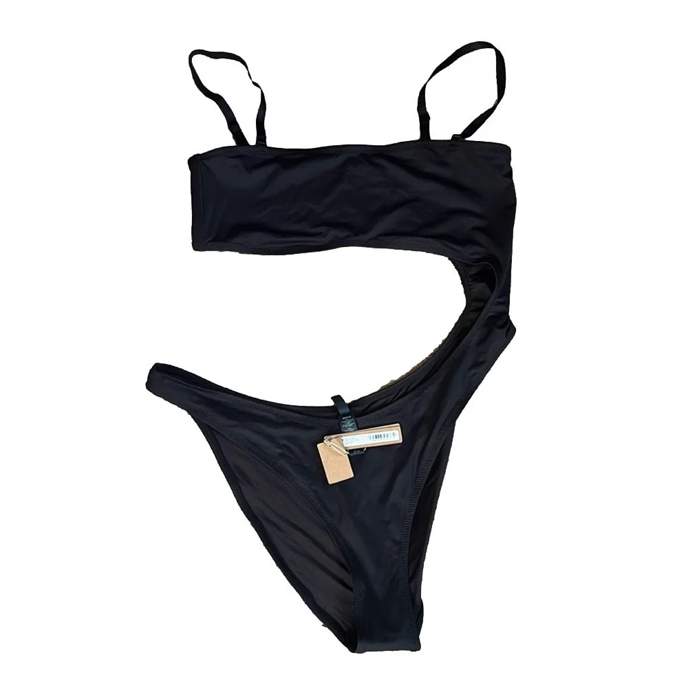NWT Skims 2X Strapless Monokini Onyx Black runs small MSRP $88